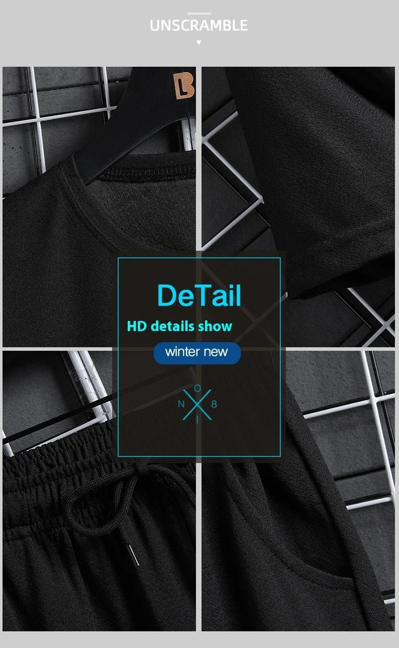 2025 New Fashion Casual Trend Men's Sportswear Set - short-sleeved T-shirt and summer outdoor sports shorts set, running set, tw