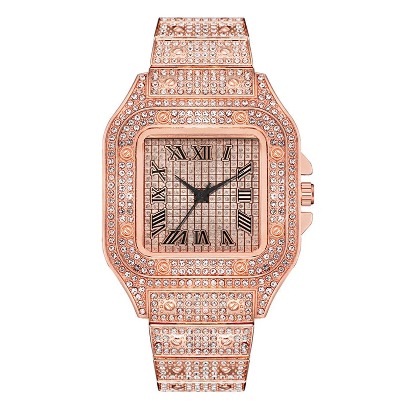 Luxury Casual Women Quartz Diamond Setting Wristwatch Waterproof Women Watch for Female Watches Alloy Wrist Bracelet Classic