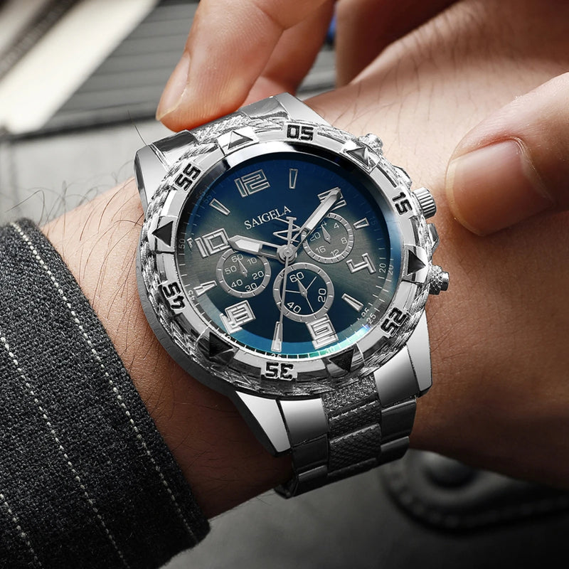 Luxury Large Dial Mens Quartz Watch Fashion Men Business Watches Casual Clock Reloj Hombre