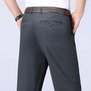 Male Pants Stretch Solid Black Smart Casual Men's Trousers