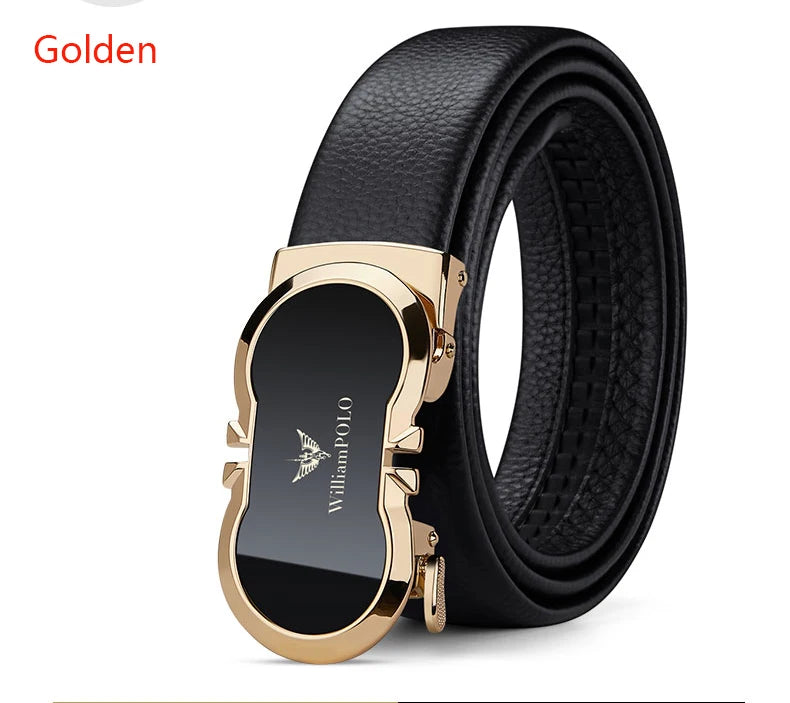Genuine leather automatic buckle belt, personalized men's fashion belt, high-end pants belt for formal wear