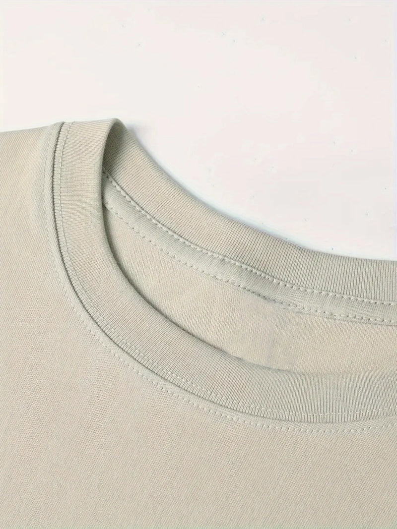 Men's summer 100% pure cotton fashionable casual sports loose Calvin pattern printed round neck short sleeved T-shirt top