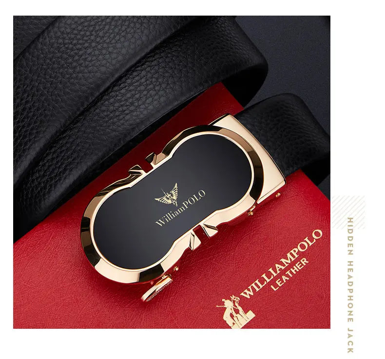 Genuine leather automatic buckle belt, personalized men's fashion belt, high-end pants belt for formal wear