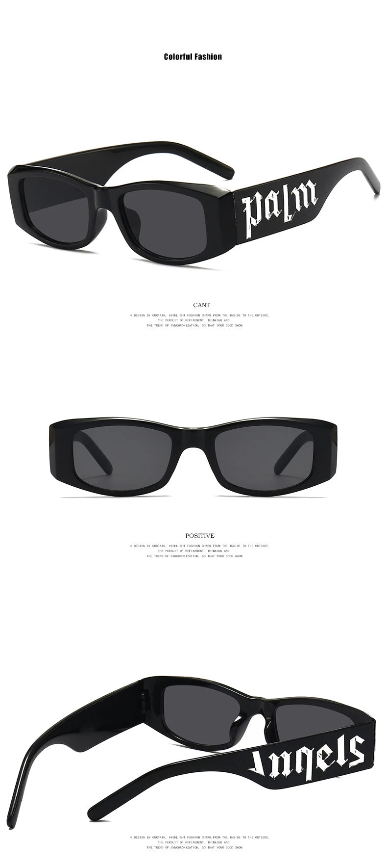 2PCS Small Frame Letter Sunglasses, New Instagram Influencer Sunglasses, Punk Trend Runway Sunglasses 3059(5326)