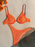 Fashion Sexy Solid Beach Bikini 2 Piece Set Women Split Swimsuit High Waist Backless Vacation Bikini 2024 New Summer Bikinis Set