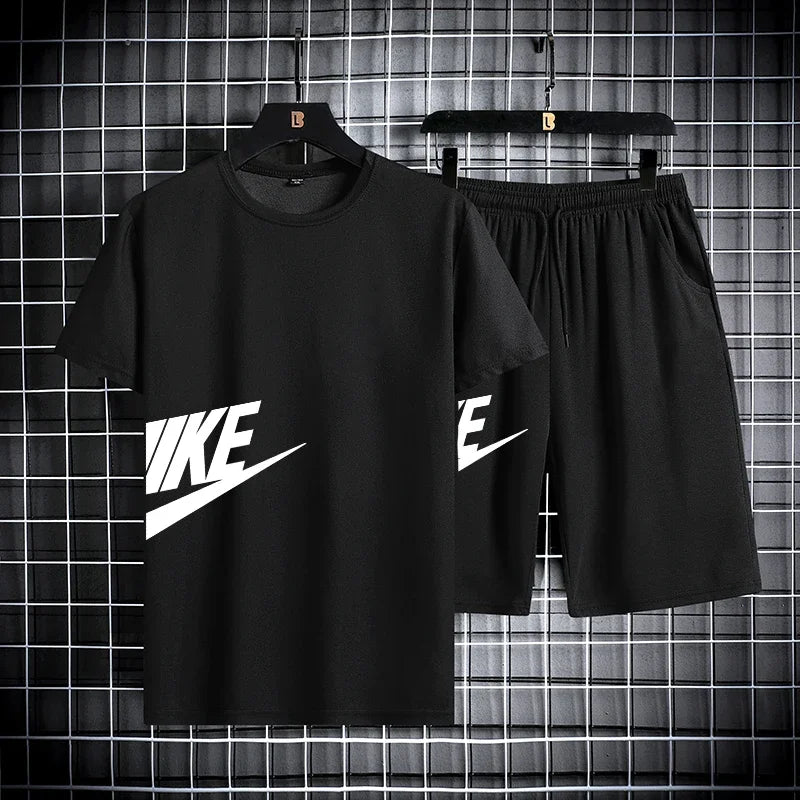 2025 New Fashion Casual Trend Men's Sportswear Set - short-sleeved T-shirt and summer outdoor sports shorts set, running set, tw