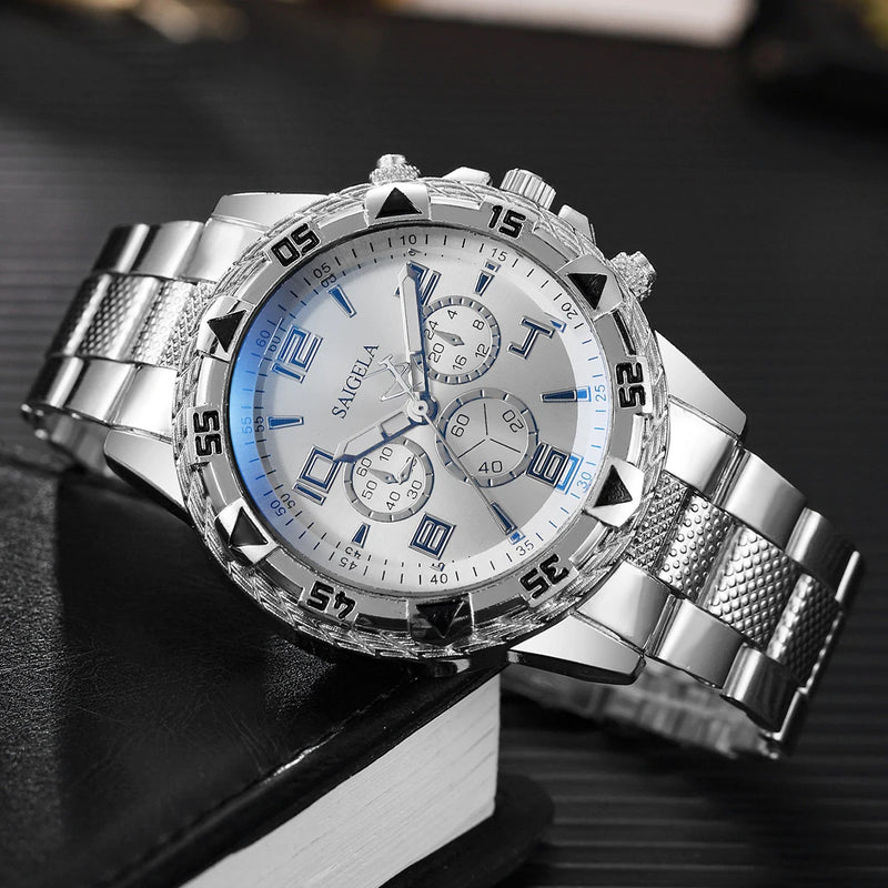 Luxury Large Dial Mens Quartz Watch Fashion Men Business Watches Casual Clock Reloj Hombre