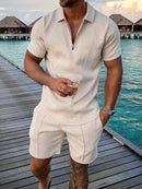 Conjunto Masculino Camisa e Shorts Casuais