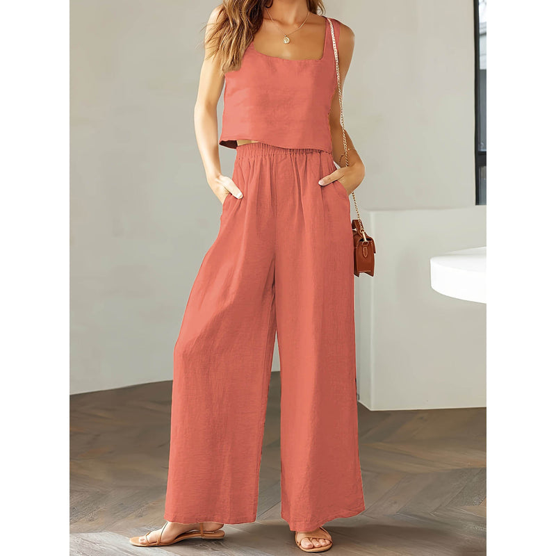Conjunto Feminino Regata e Calça Larga