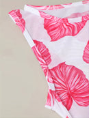 Conjunto Biquíni e Vestido Folhas 3 Peças