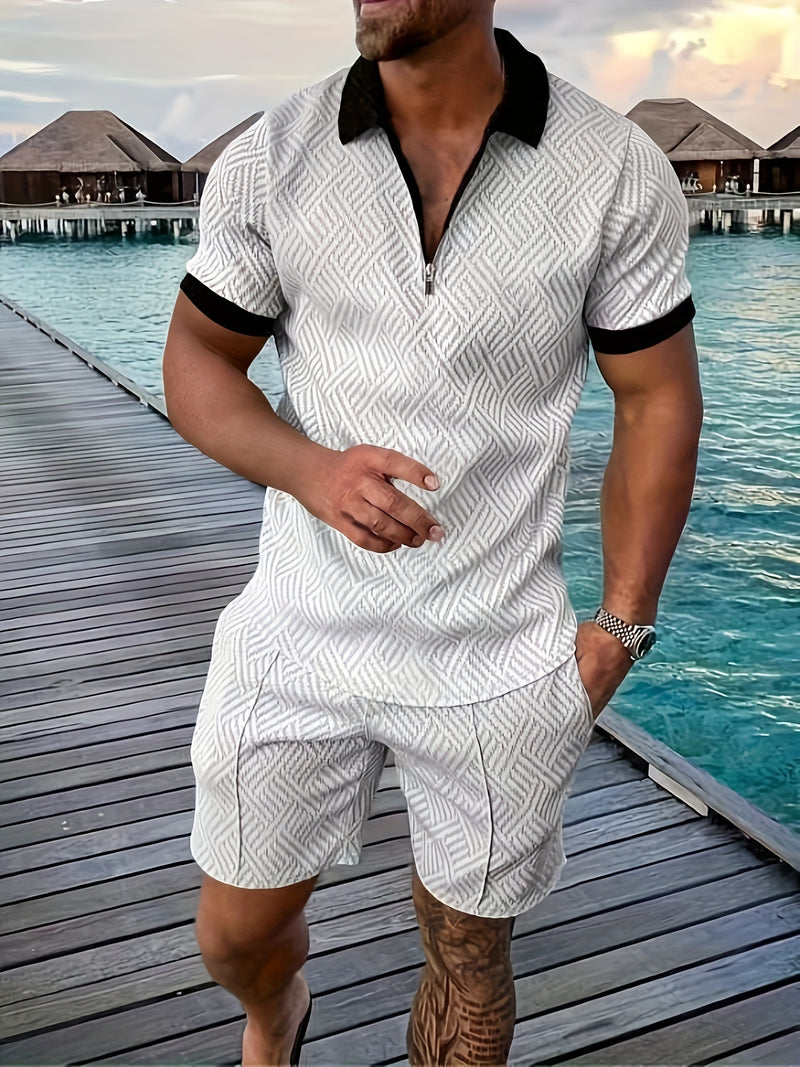Conjunto Masculino Camisa e Shorts Casuais