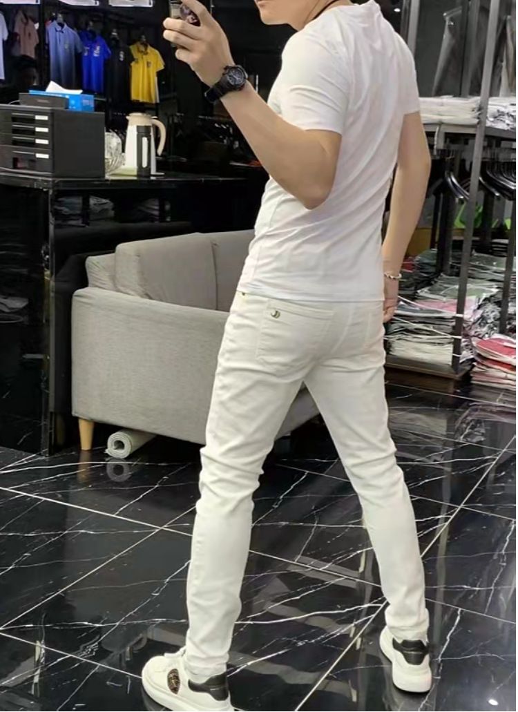 2022 Summer New O-Neck Men's T-Shirts Printing Cheetah Letter Hot Diamond Design Personalized Fashion Slim Thin Multi-Color Tees